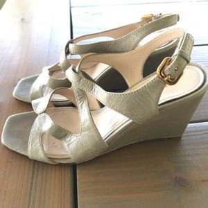 Prada wedge sandals sz 8 (38) gray